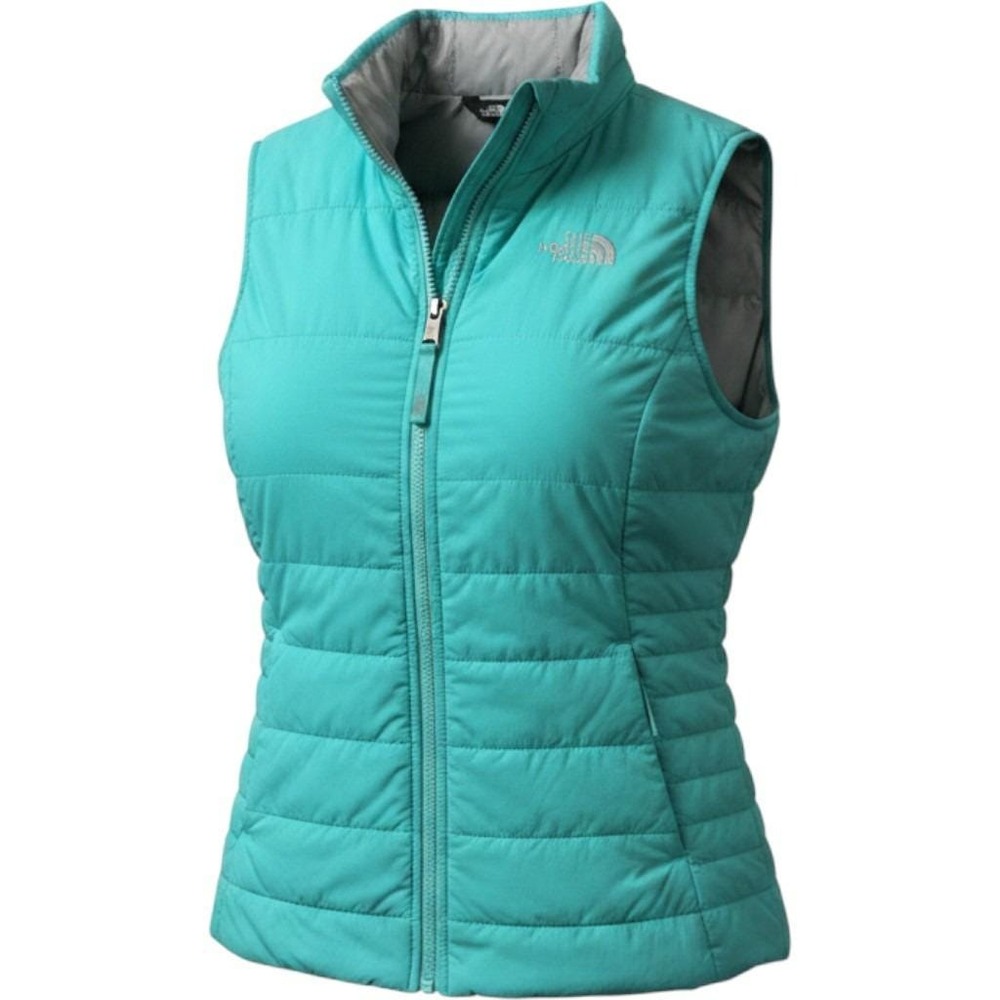 The North Face Vest Girls L 14/16 Teal Quilted Puffer Winter Outdoor Hiking